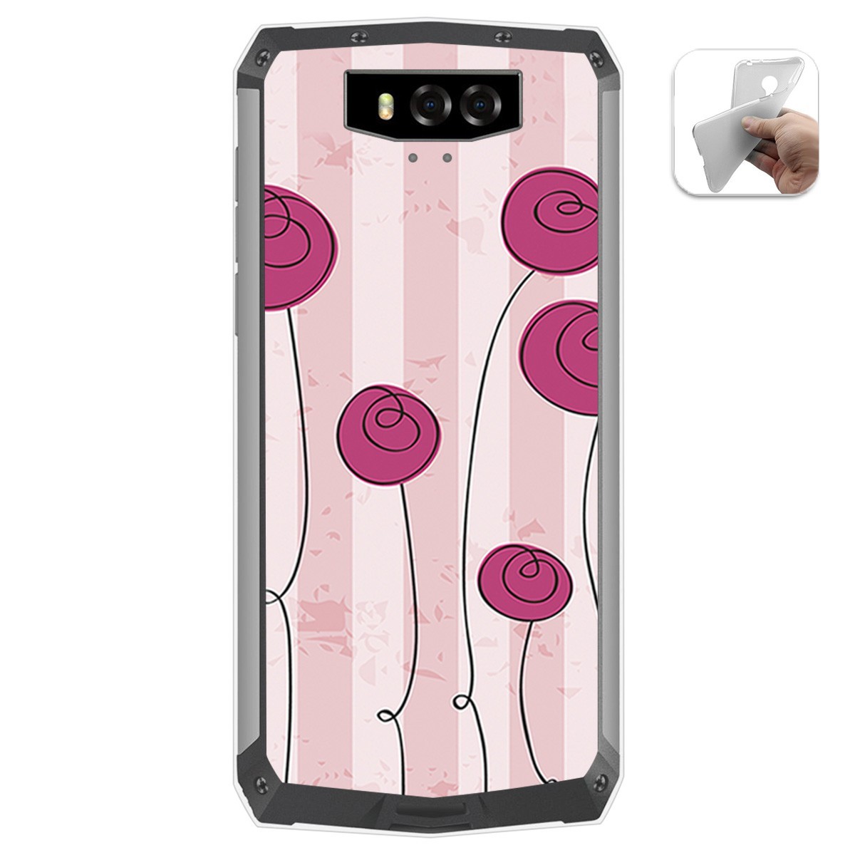 Funda Gel Tpu para Blackview BV9100 diseño Flores Vintage Dibujos