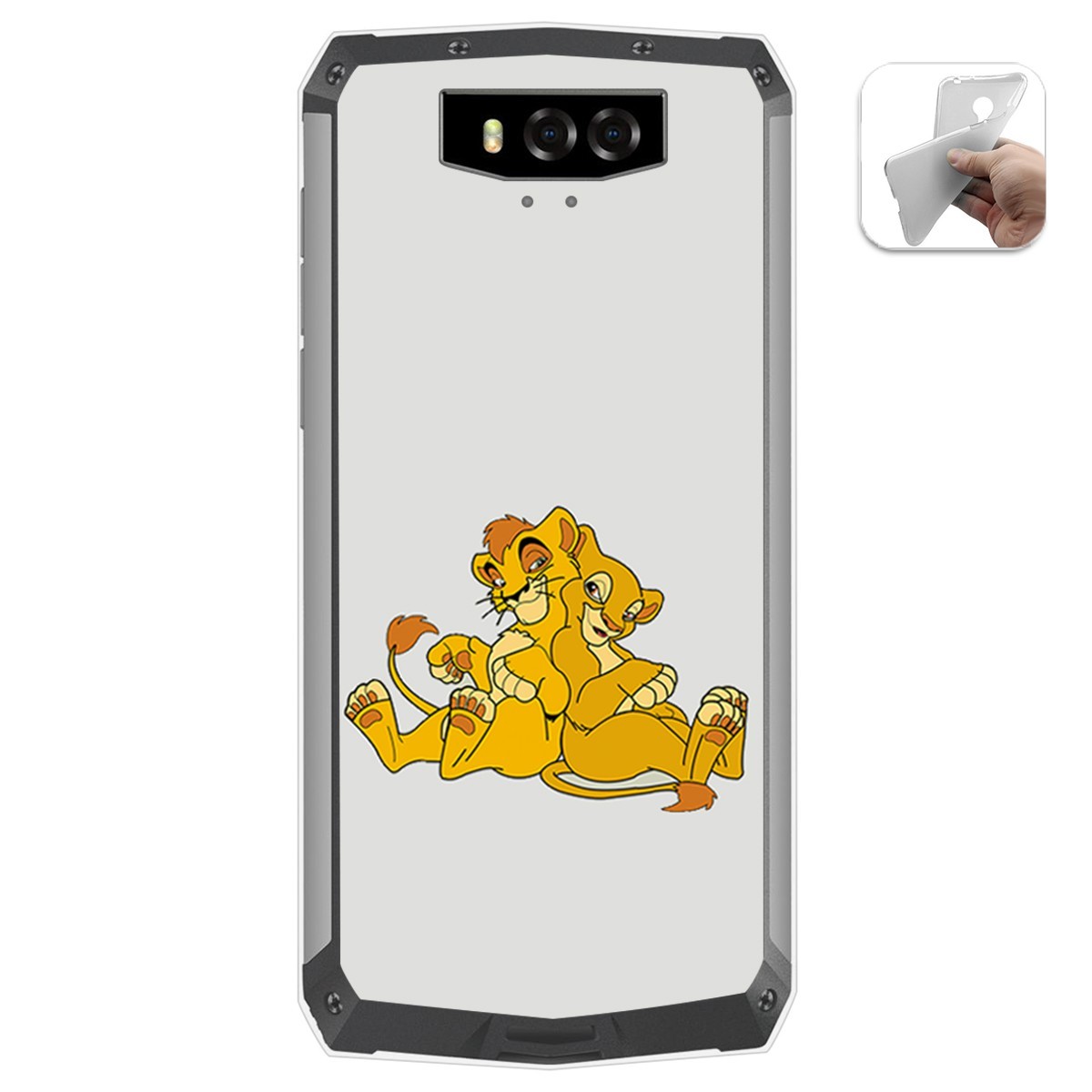 Funda Gel Tpu para Blackview BV9100 diseño Leones Dibujos