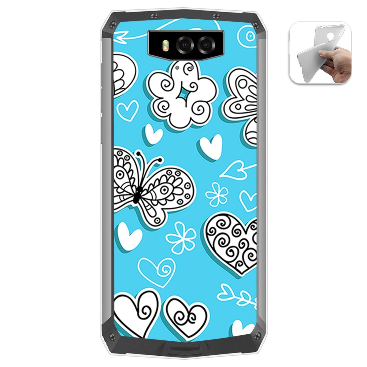 Funda Gel Tpu para Blackview BV9100 diseño Mariposas Dibujos