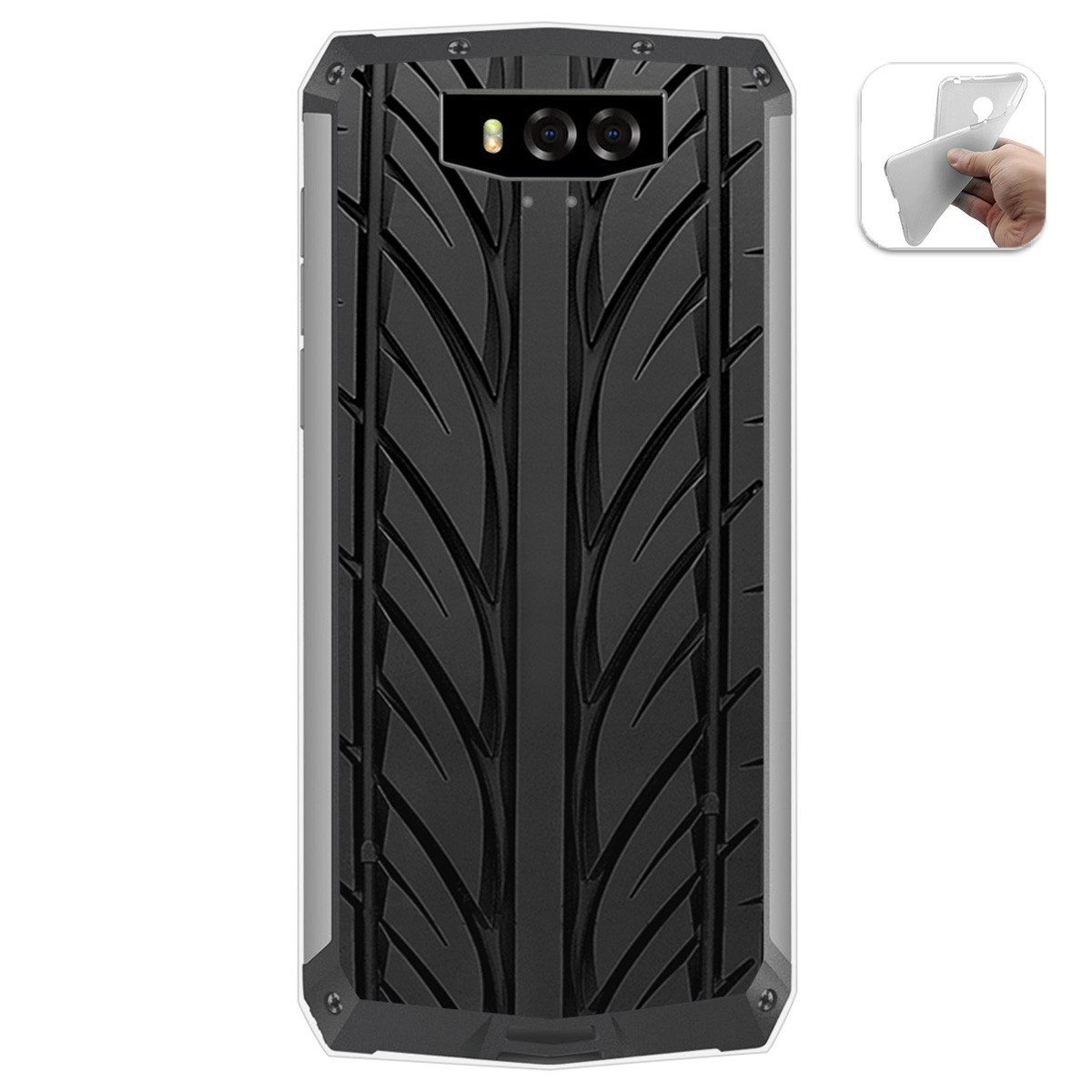 Funda Gel Tpu para Blackview BV9100 diseño Neumatico Dibujos