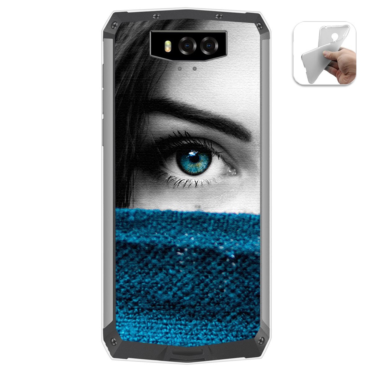 Funda Gel Tpu para Blackview BV9100 diseño Ojo Dibujos