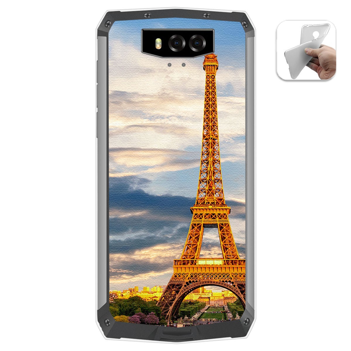 Funda Gel Tpu para Blackview BV9100 diseño Paris Dibujos