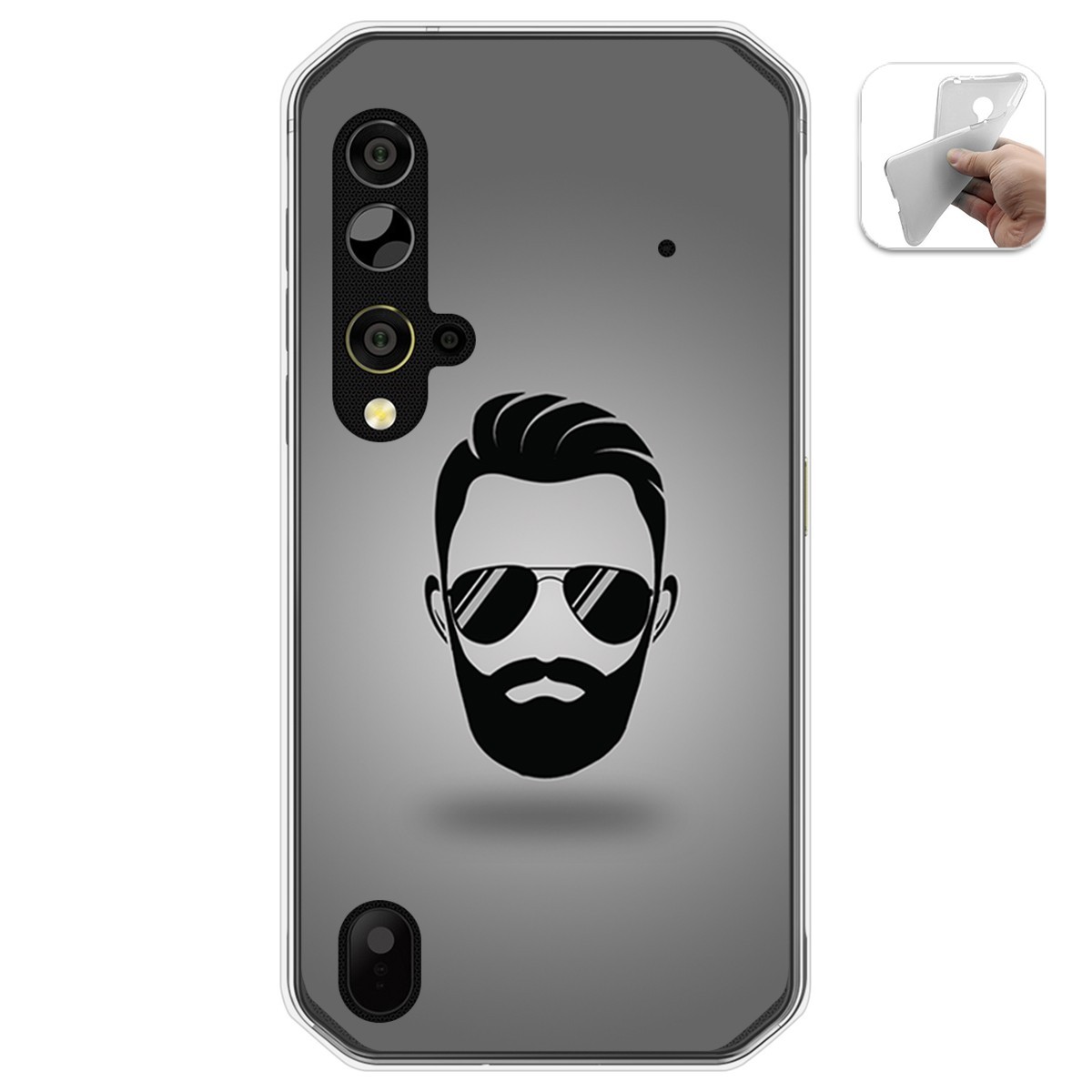 Funda Gel Tpu para Blackview BV9900 / BV9900 PRO diseño Barba Dibujos