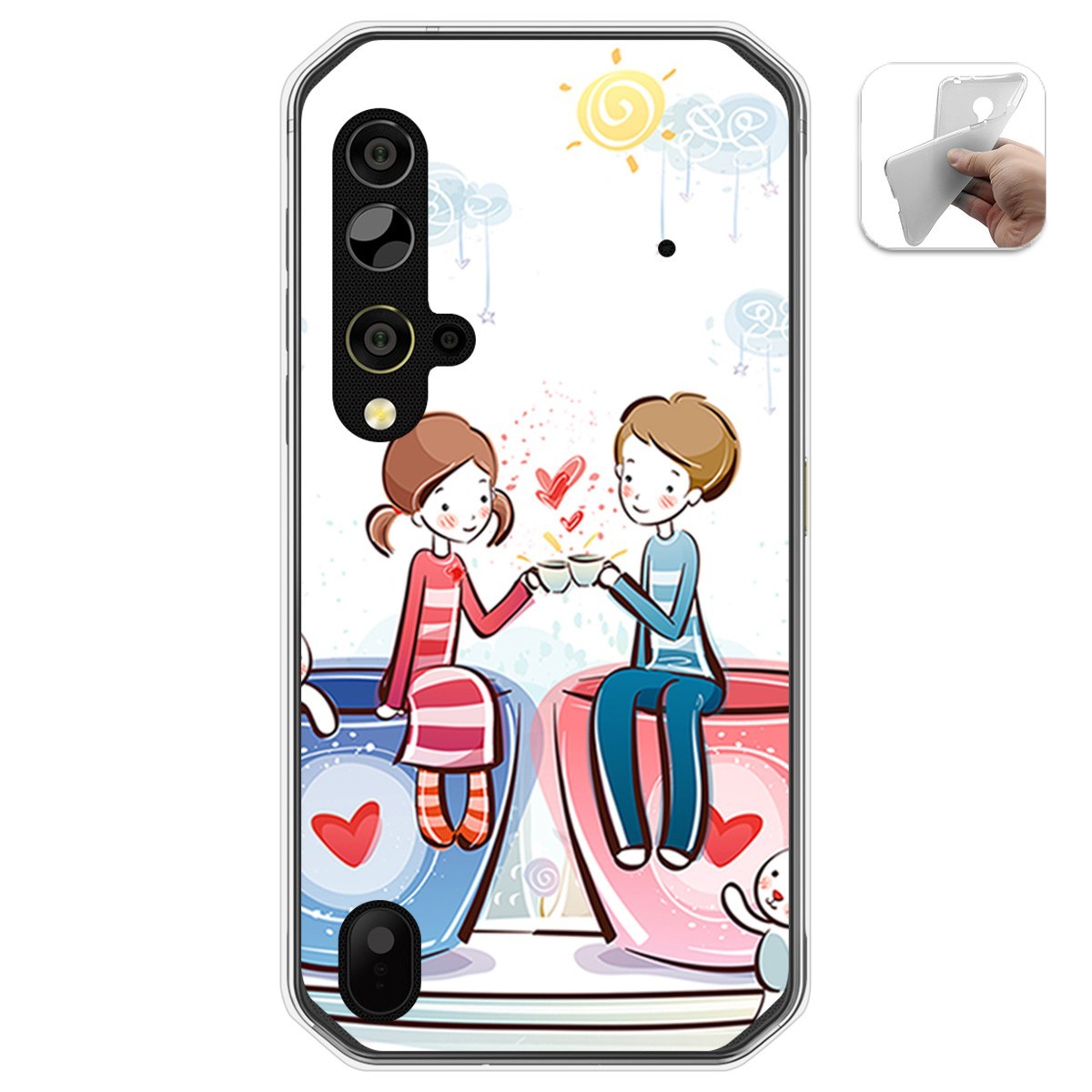 Funda Gel Tpu para Blackview BV9900 / BV9900 PRO diseño Café Dibujos