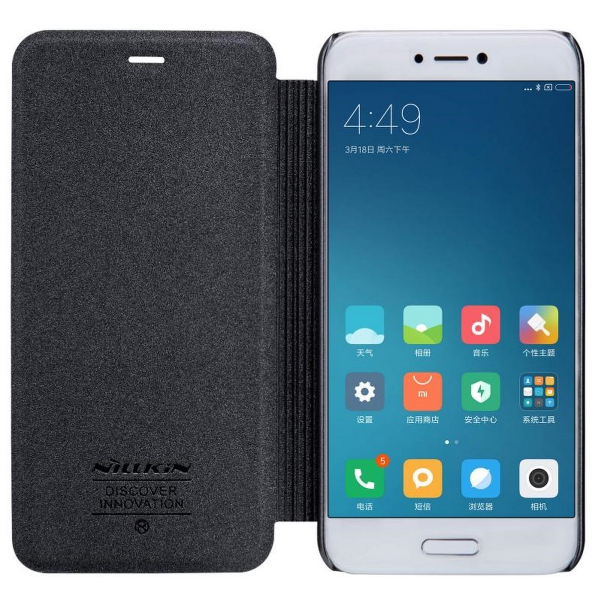 Funda Flip Negra Nillkin Modelo Sparkle para Xiaomi Mi 5C