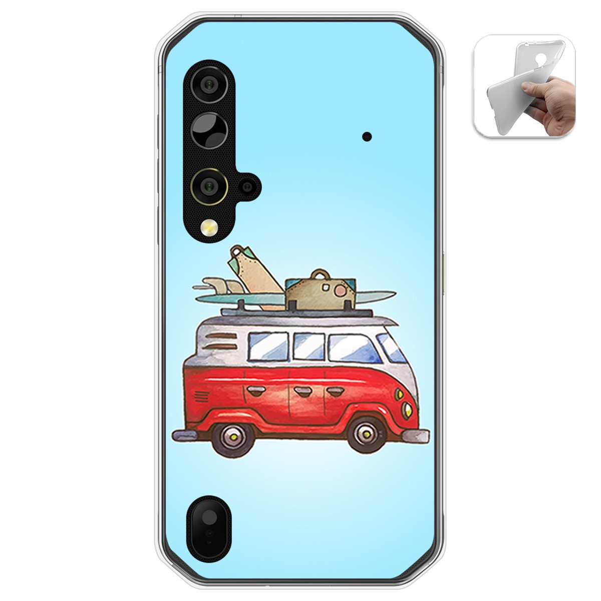 Funda Gel Tpu para Blackview BV9900 / BV9900 PRO diseño Furgoneta Dibujos