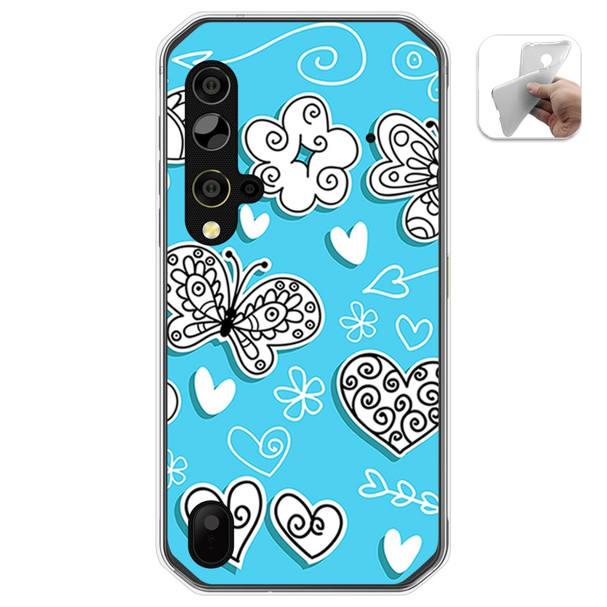 Funda Gel Tpu para Blackview BV9900 / BV9900 PRO diseño Mariposas Dibujos
