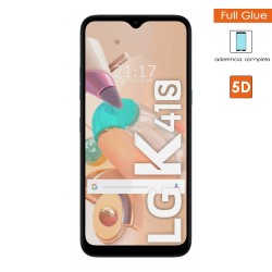 Protector Cristal Templado Completo 5D Full Glue Negro para Lg K41s Vidrio 2