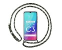 Funda Colgante Transparente para Realme C3 con Cordon Verde / Dorado