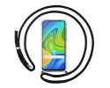 Funda Colgante Transparente para Xiaomi Redmi Note 9 con Cordon Negro