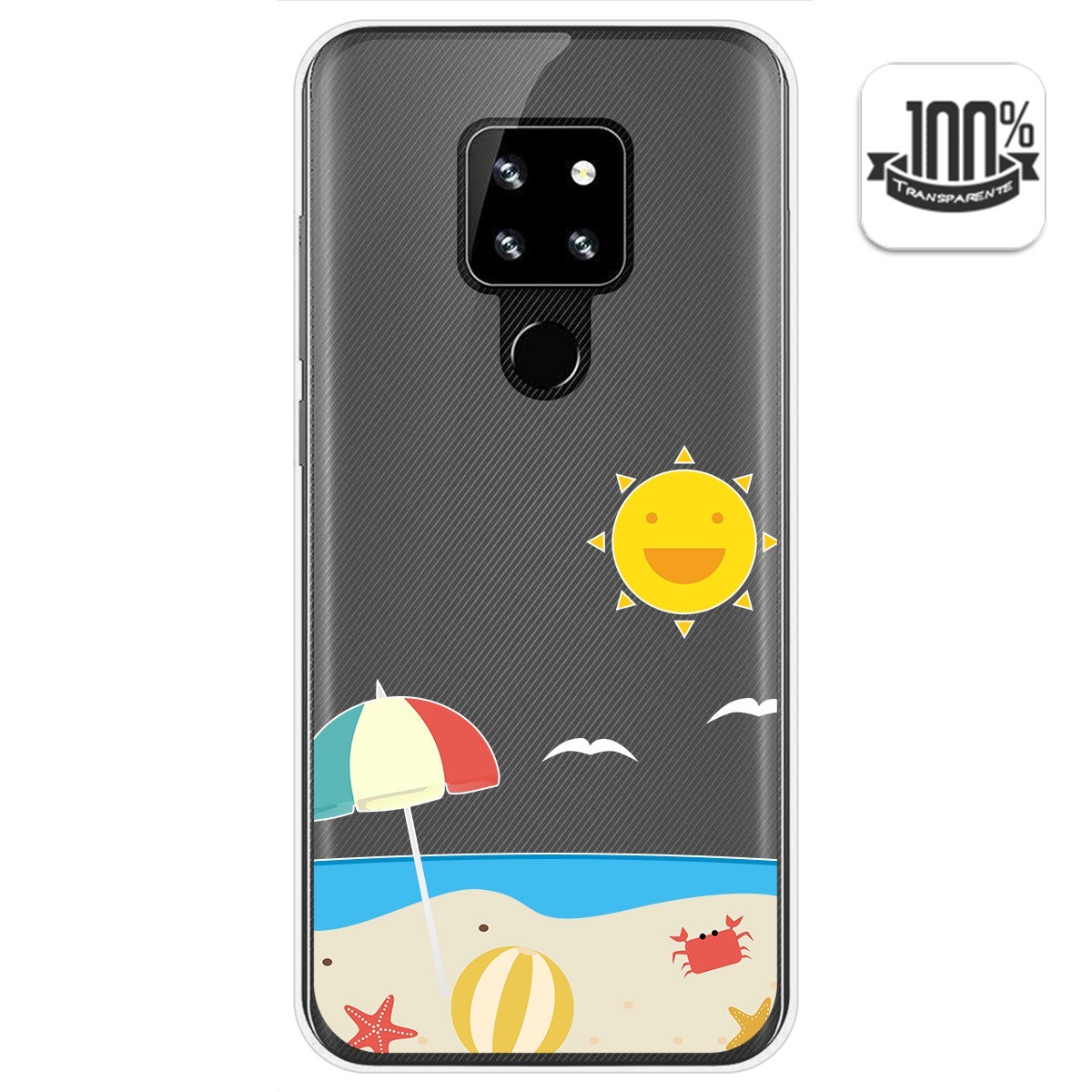 Funda Gel Transparente para Cubot P30 diseño Playa Dibujos