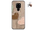 Funda Gel Tpu para Cubot P30 diseño Corazones Madera Dibujos