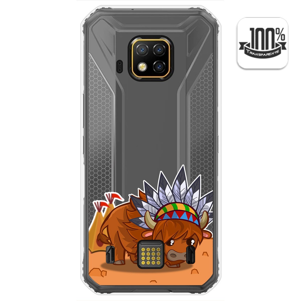 Funda Gel Transparente para Doogee S95 Pro diseño Bufalo Dibujos