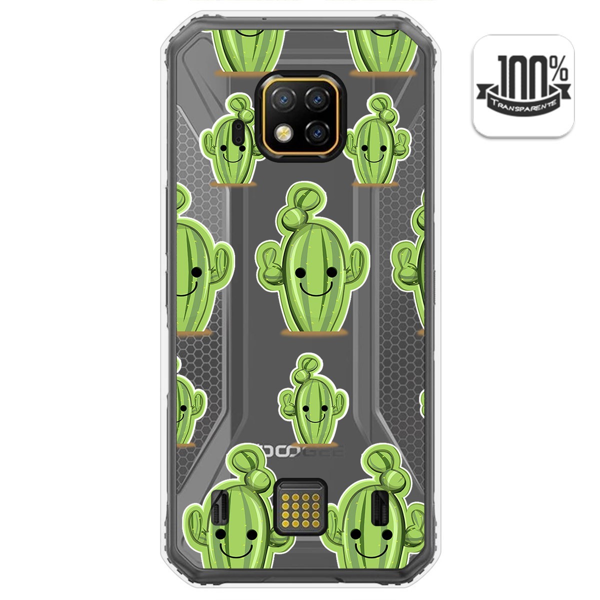 Funda Gel Transparente para Doogee S95 Pro diseño Cactus Dibujos