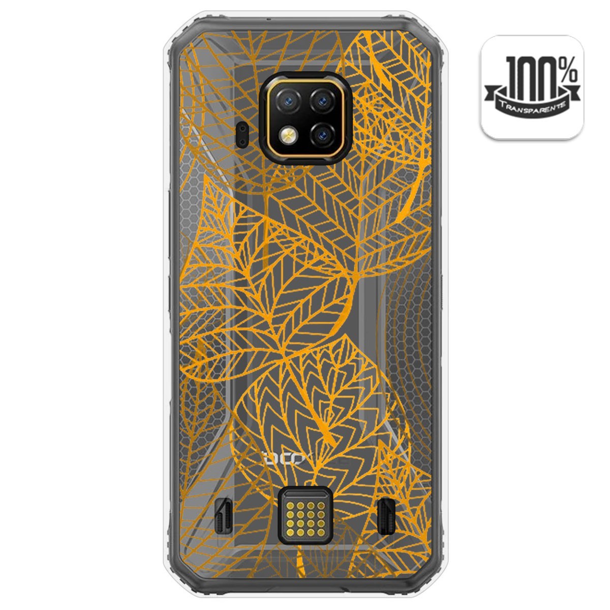 Funda Gel Transparente para Doogee S95 Pro diseño Hojas Dibujos