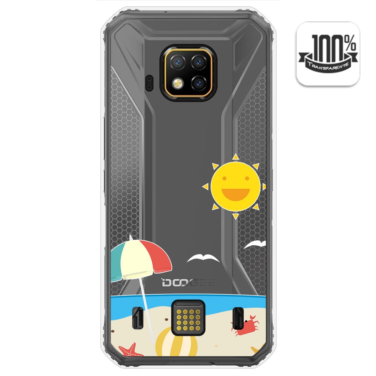Funda Gel Transparente para Doogee S95 Pro diseño Playa Dibujos