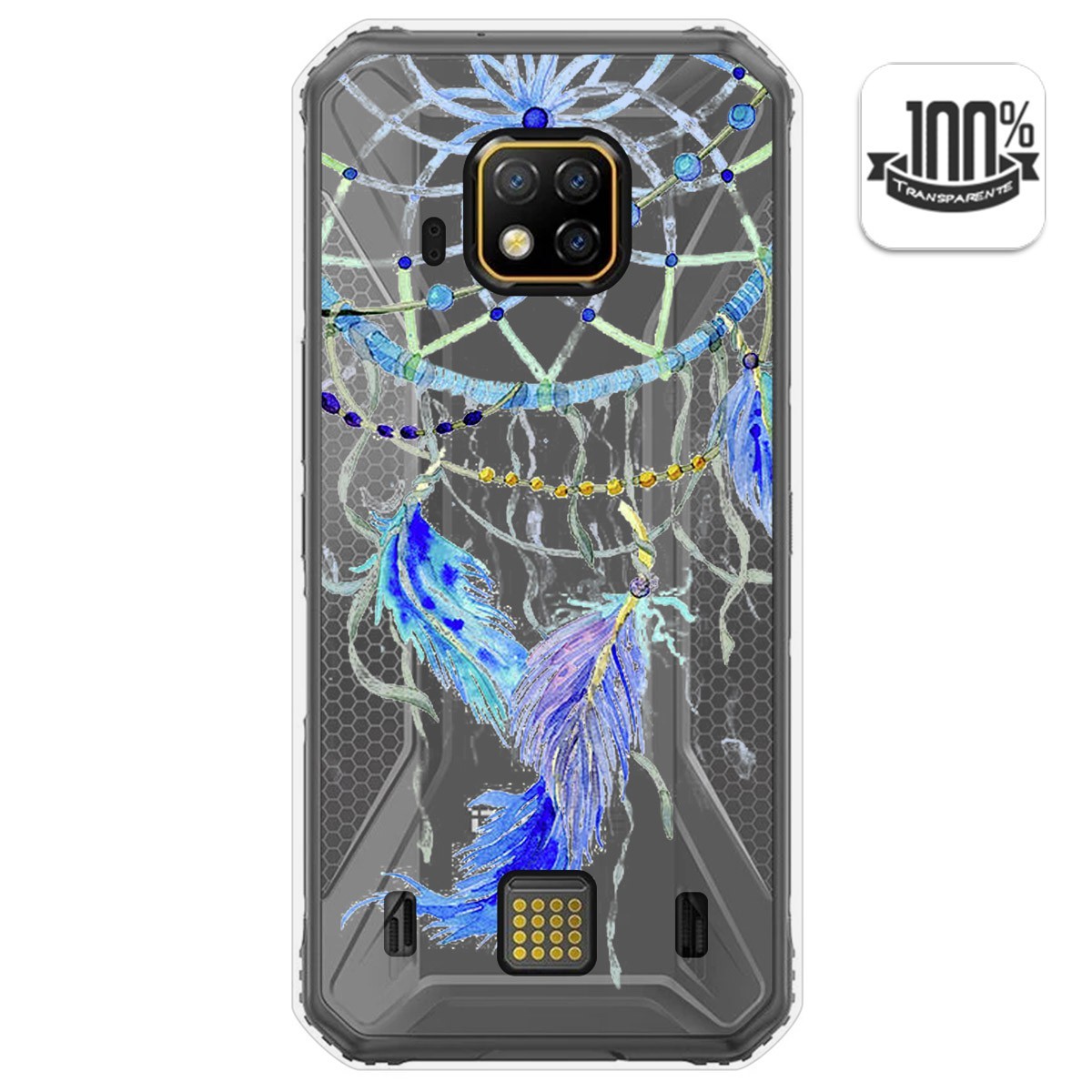 Funda Gel Transparente para Doogee S95 Pro diseño Plumas Dibujos
