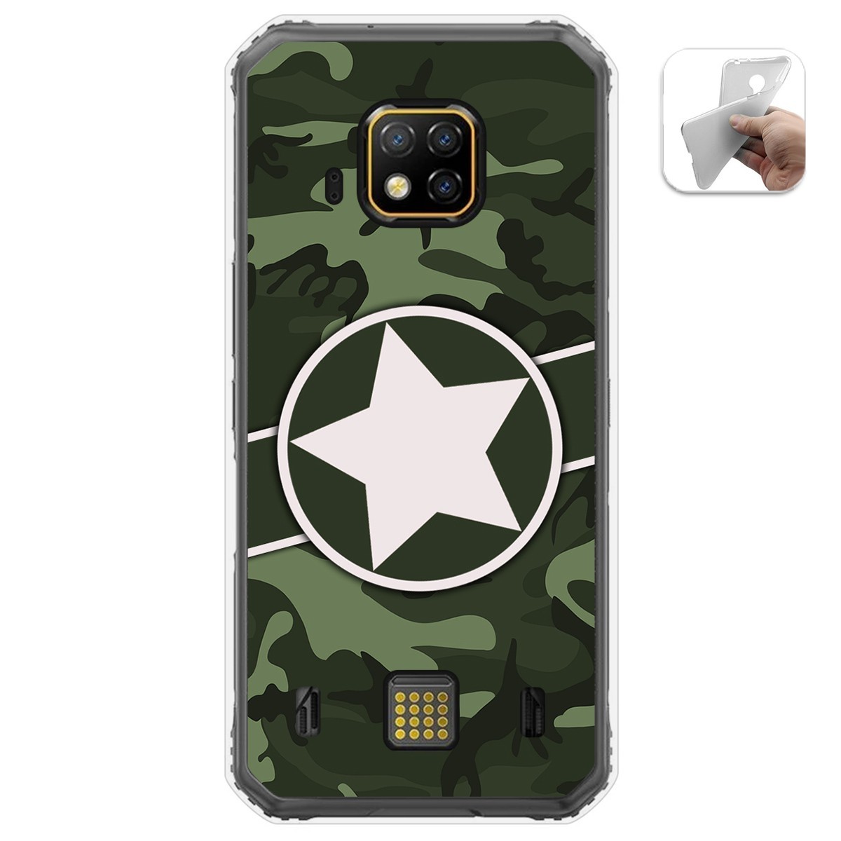 Funda Gel Tpu para Doogee S95 Pro diseño Camuflaje 01 Dibujos