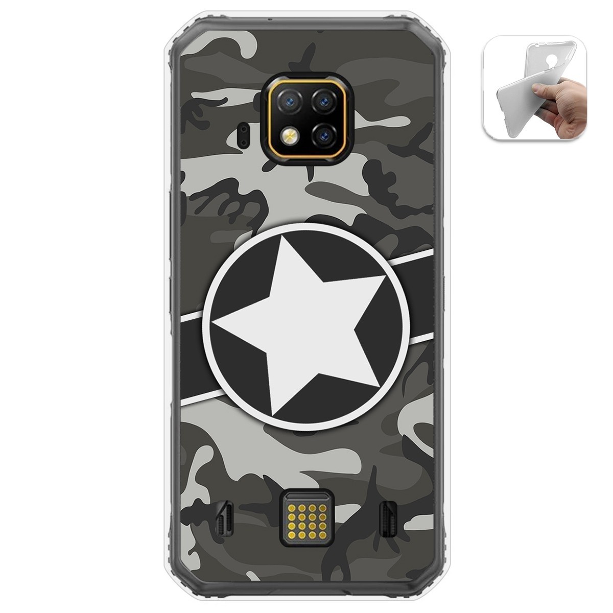 Funda Gel Tpu para Doogee S95 Pro diseño Camuflaje 02 Dibujos