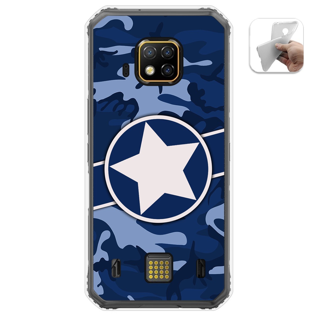 Funda Gel Tpu para Doogee S95 Pro diseño Camuflaje 03 Dibujos