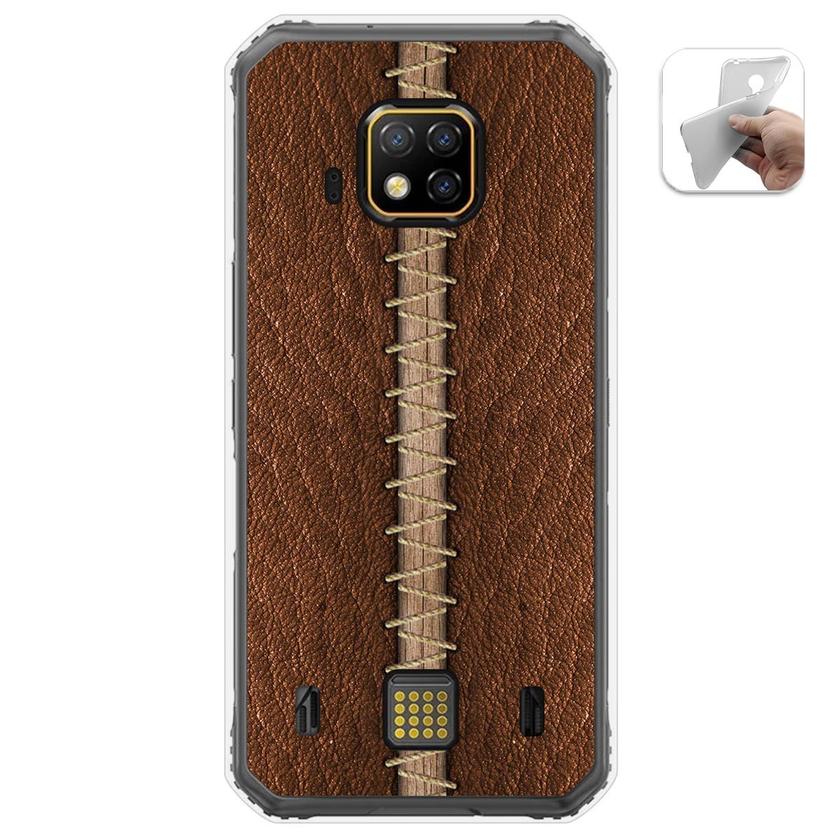 Funda Gel Tpu para Doogee S95 Pro diseño Cuero 01 Dibujos