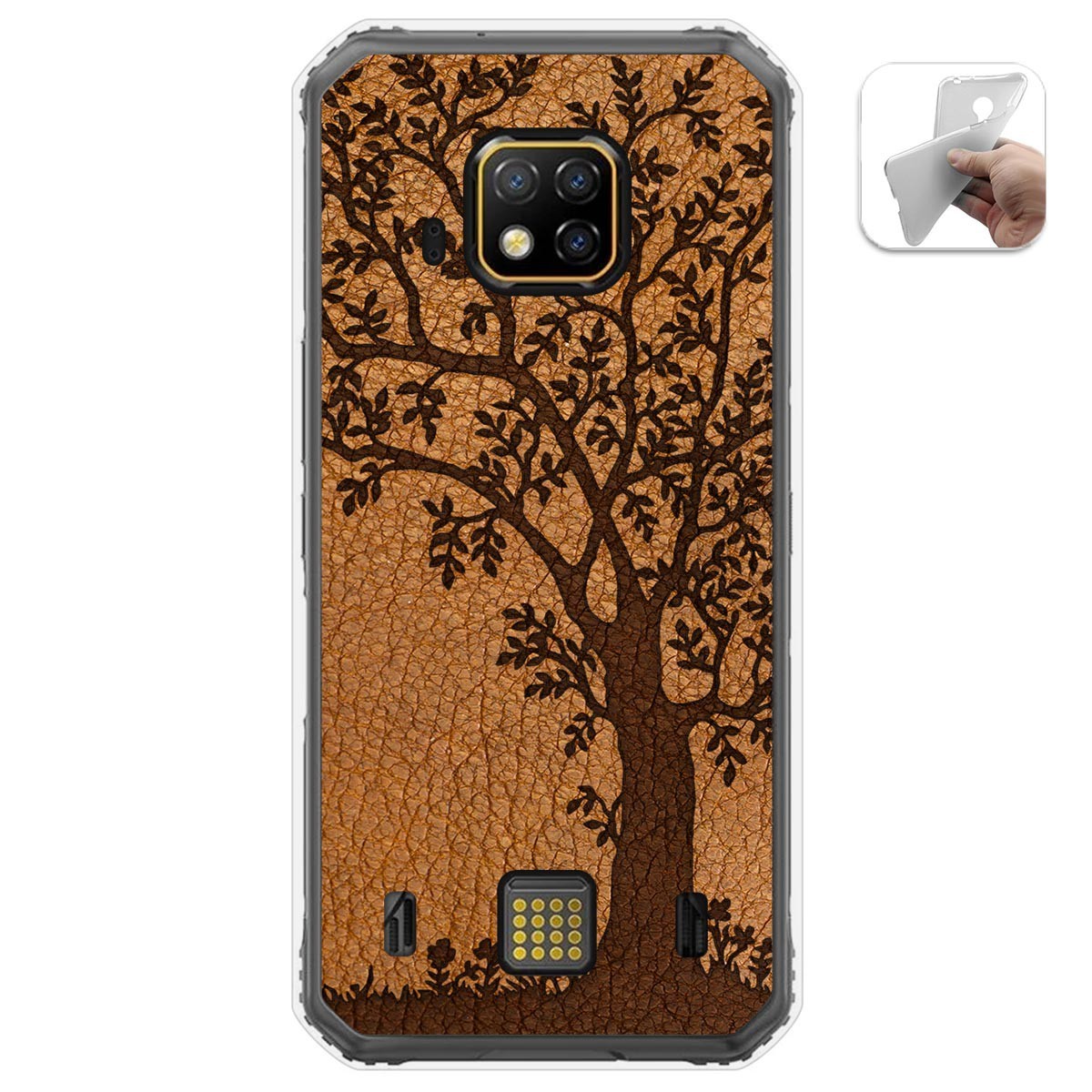 Funda Gel Tpu para Doogee S95 Pro diseño Cuero 03 Dibujos