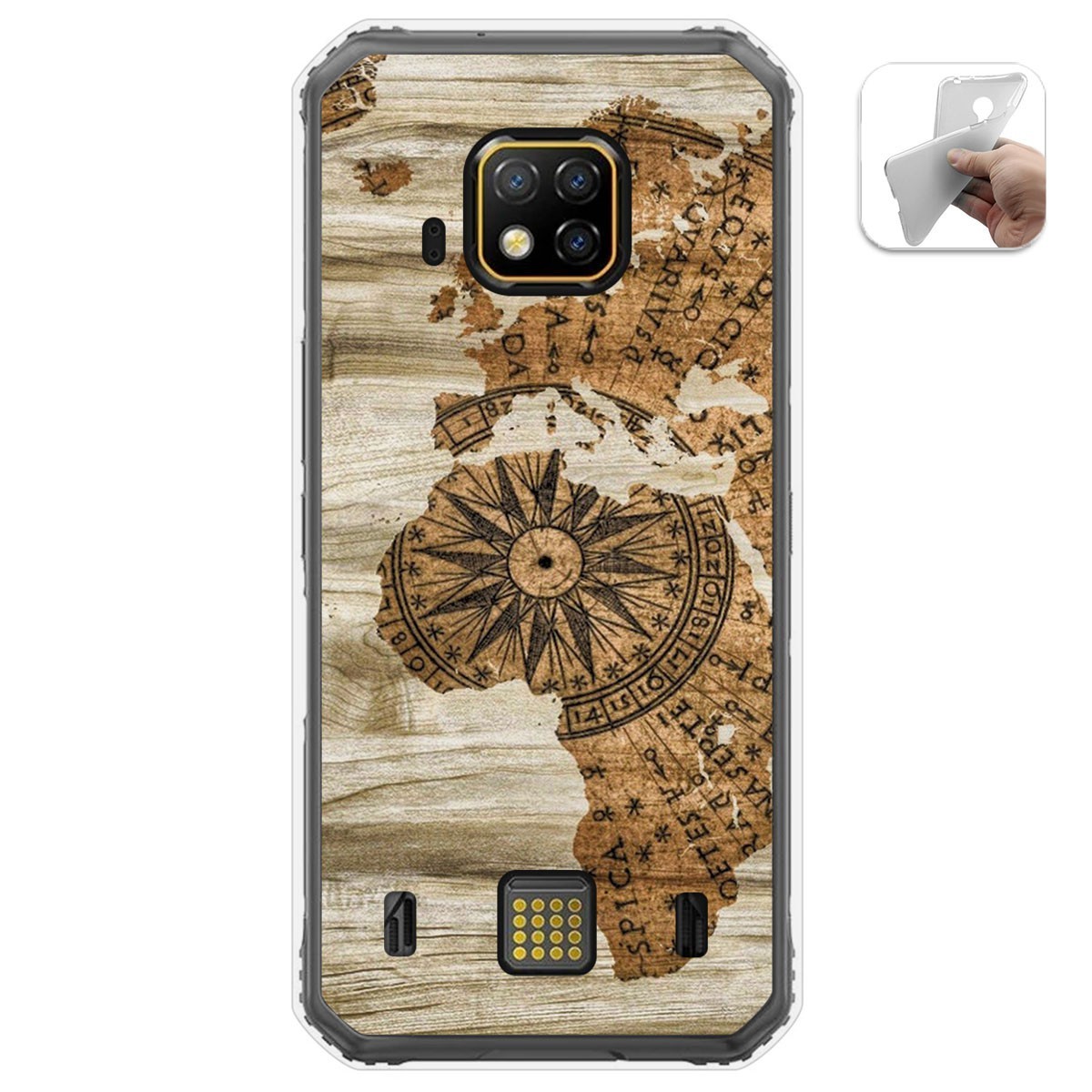 Funda Gel Tpu para Doogee S95 Pro diseño Madera 07 Dibujos