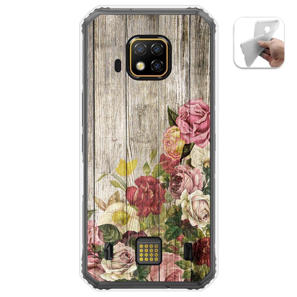 Funda Gel Tpu para Doogee S95 Pro diseño Madera 08 Dibujos
