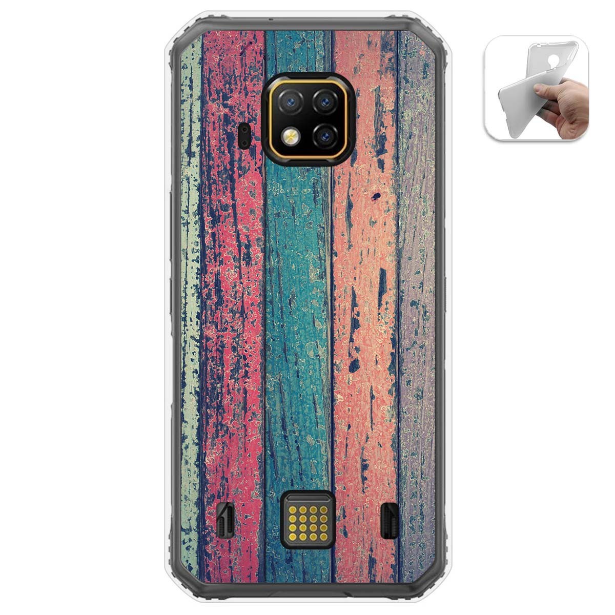 Funda Gel Tpu para Doogee S95 Pro diseño Madera 10 Dibujos