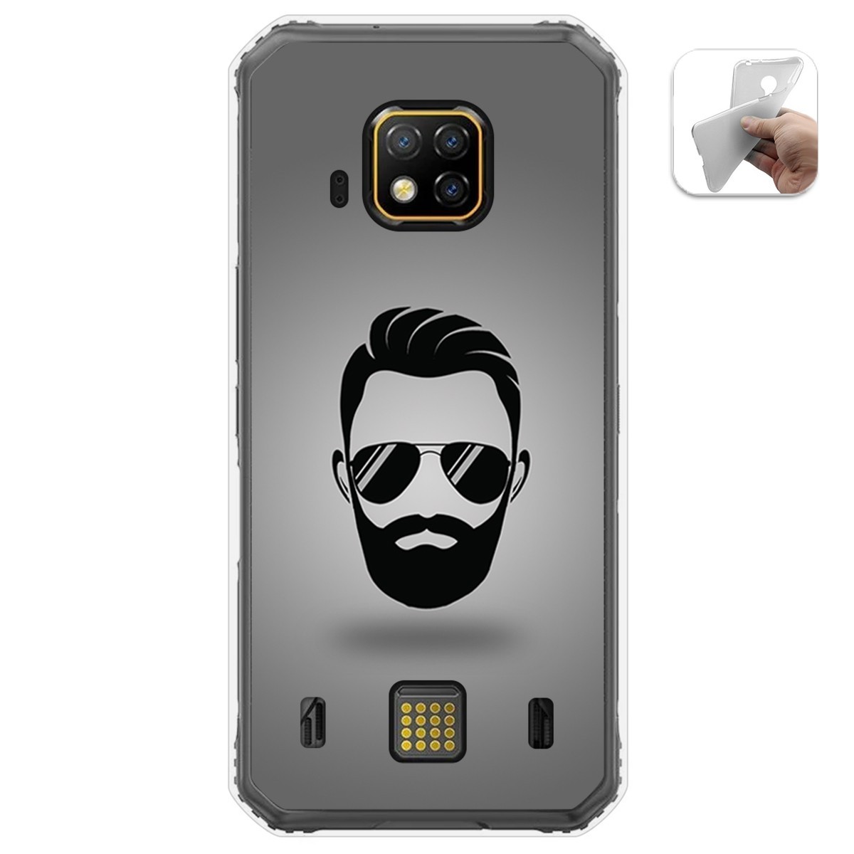 Funda Gel Tpu para Doogee S95 Pro diseño Barba Dibujos