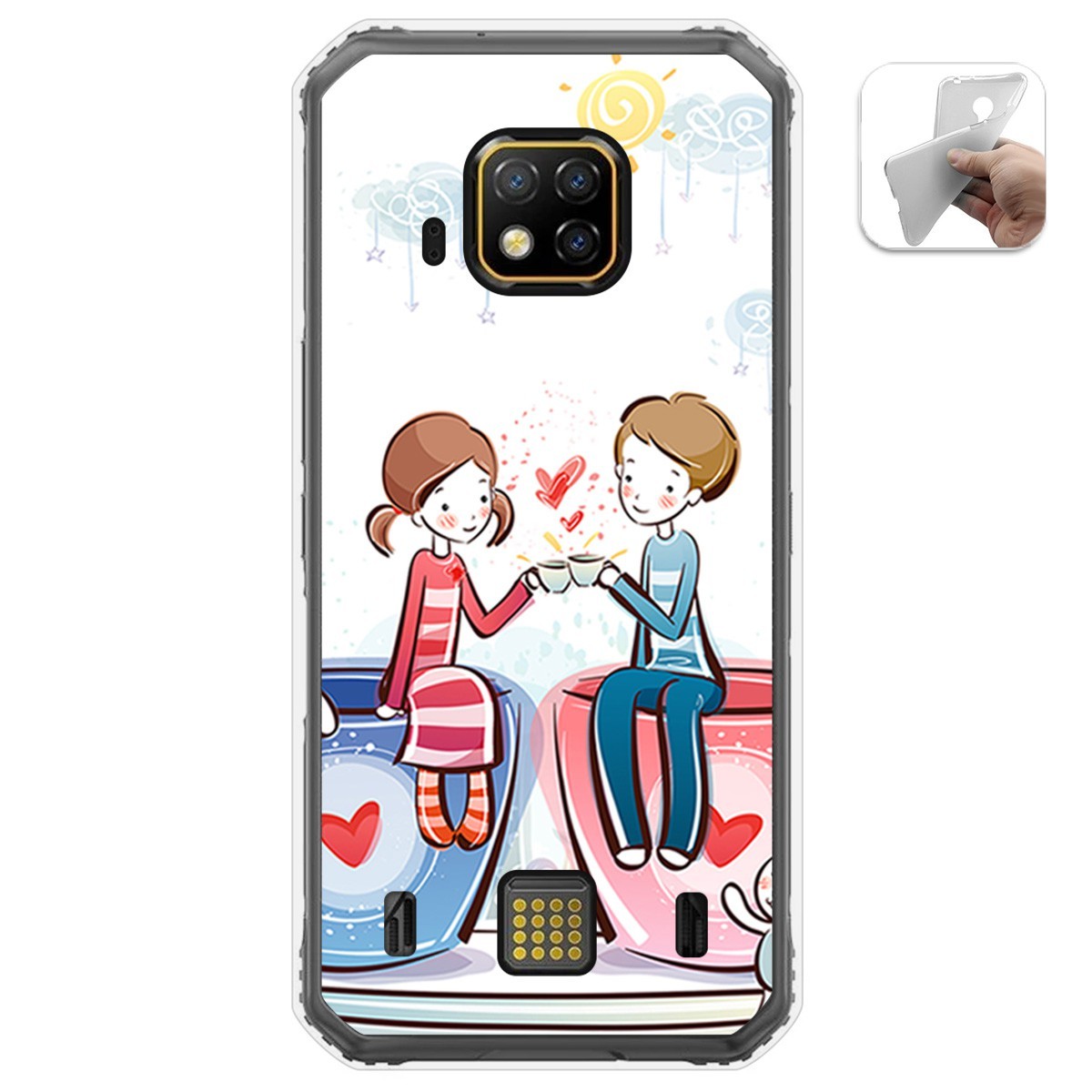 Funda Gel Tpu para Doogee S95 Pro diseño Café Dibujos