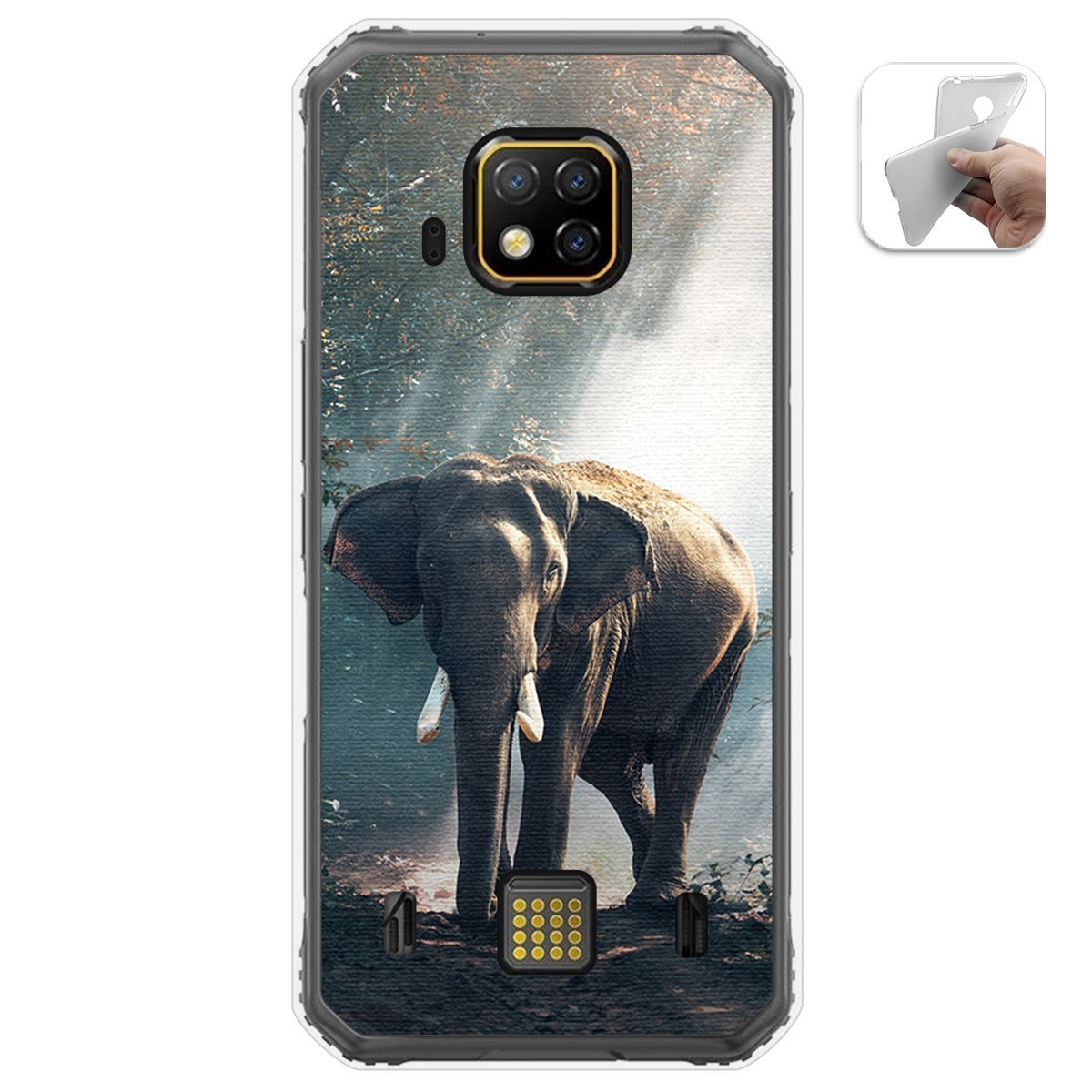 Funda Gel Tpu para Doogee S95 Pro diseño Elefante Dibujos
