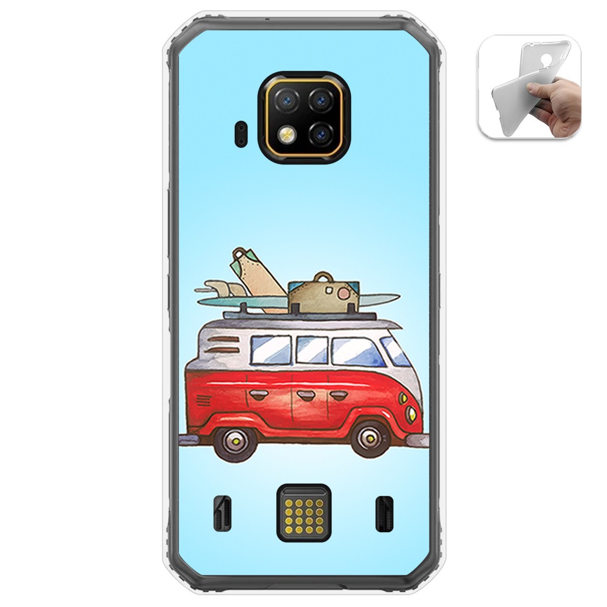 Funda Gel Tpu para Doogee S95 Pro diseño Furgoneta Dibujos