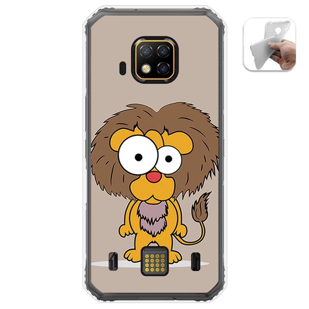 Funda Gel Tpu para Doogee S95 Pro diseño Leon Dibujos