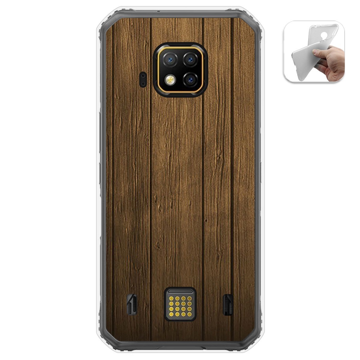 Funda Gel Tpu para Doogee S95 Pro diseño Madera Dibujos