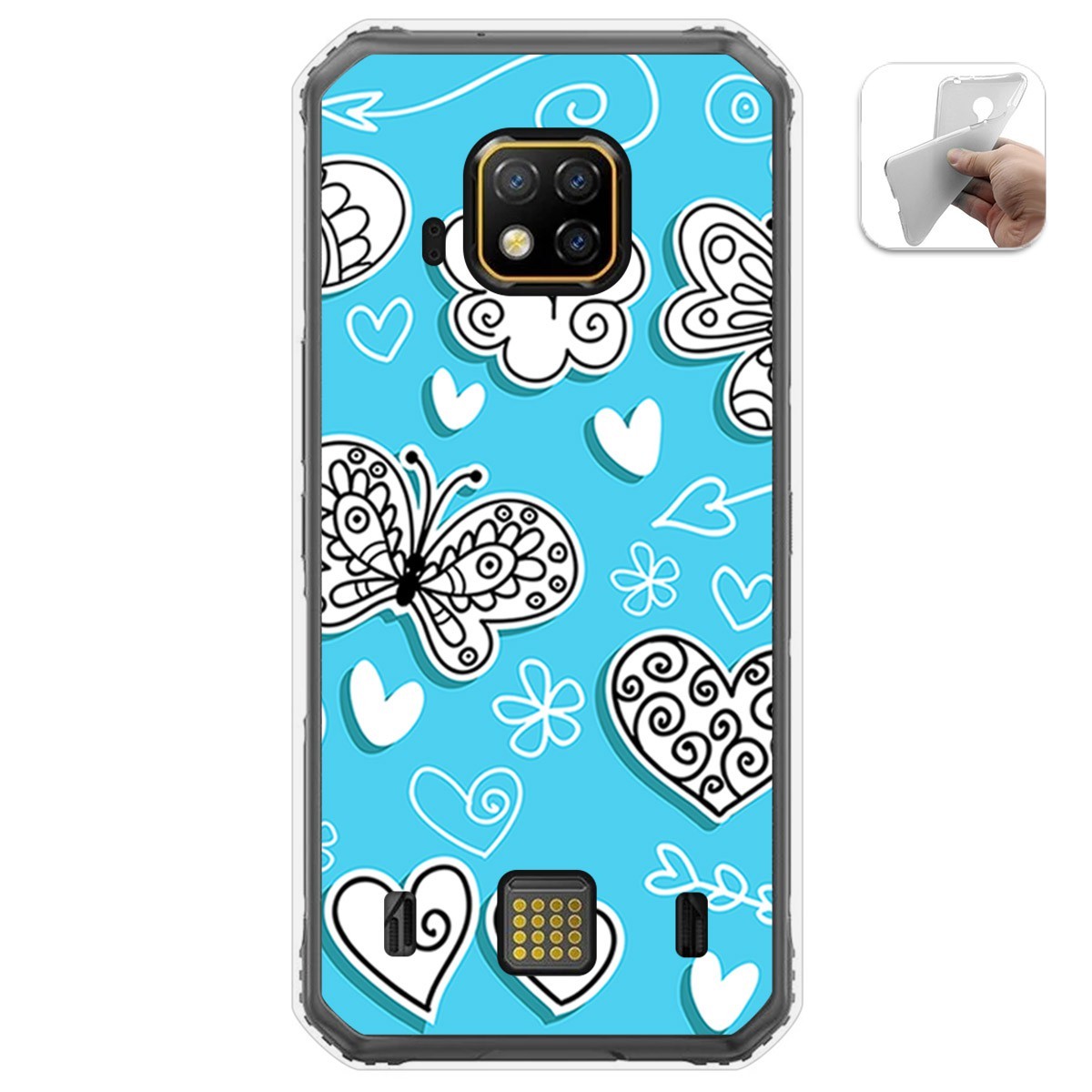 Funda Gel Tpu para Doogee S95 Pro diseño Mariposas Dibujos