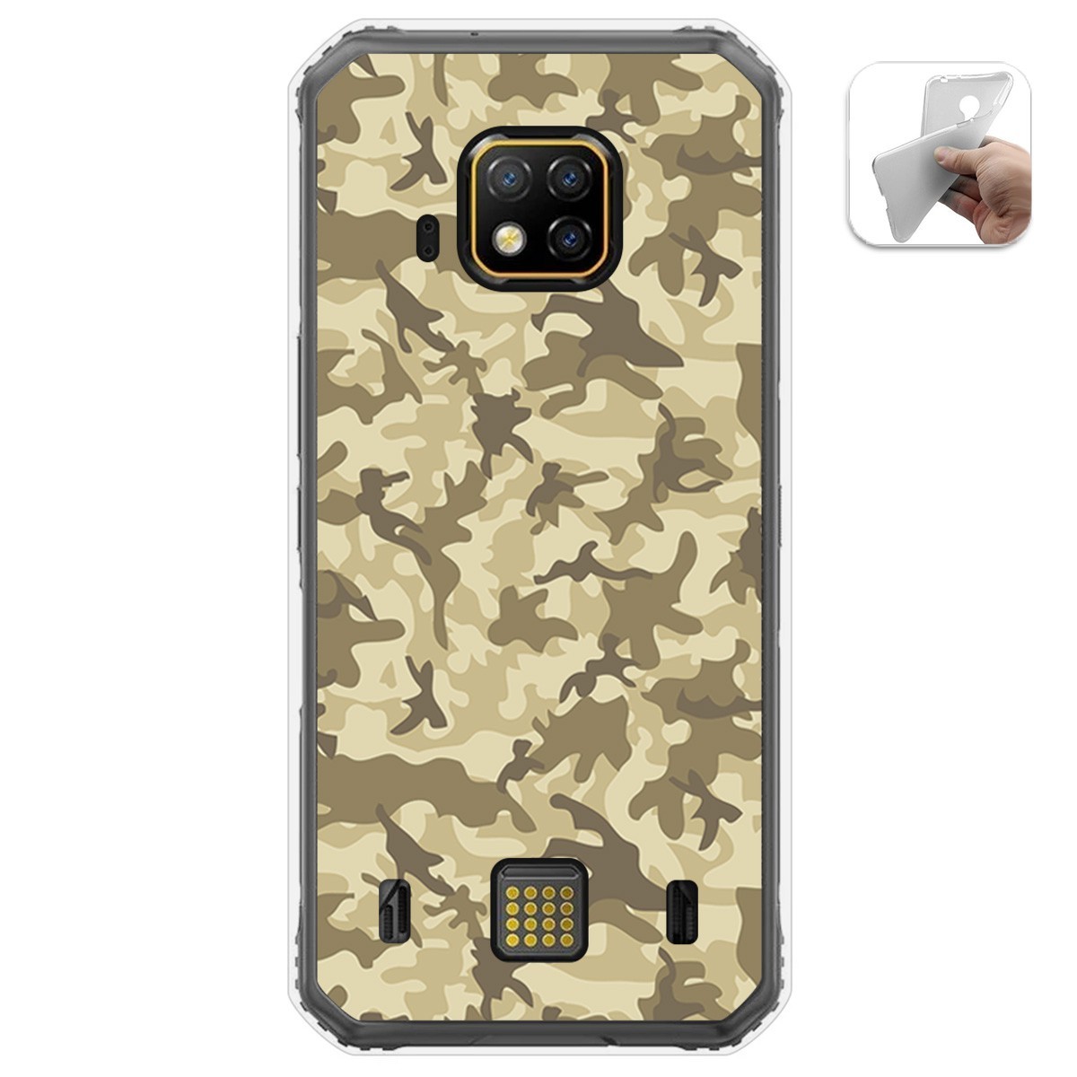 Funda Gel Tpu para Doogee S95 Pro diseño Sand Camuflaje Dibujos