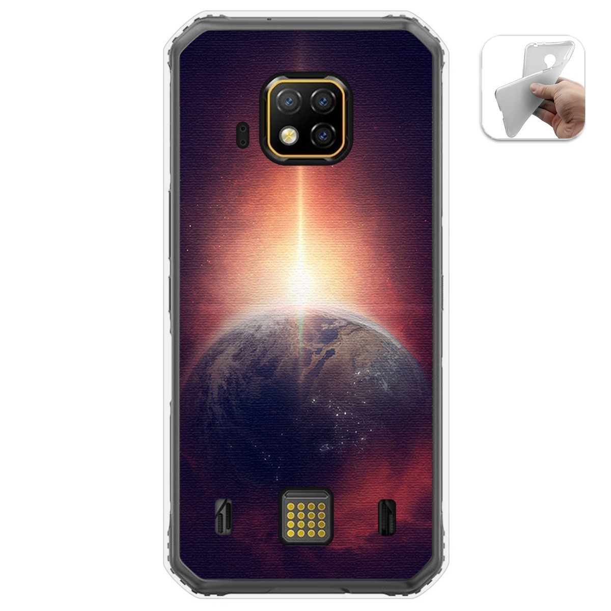 Funda Gel Tpu para Doogee S95 Pro diseño Tierra Dibujos