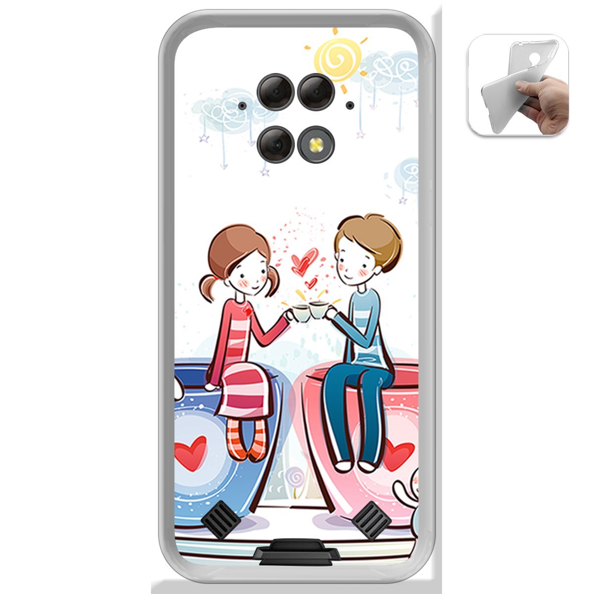 Funda Gel Tpu para Blackview BV9800 / BV9800 PRO diseño Café Dibujos