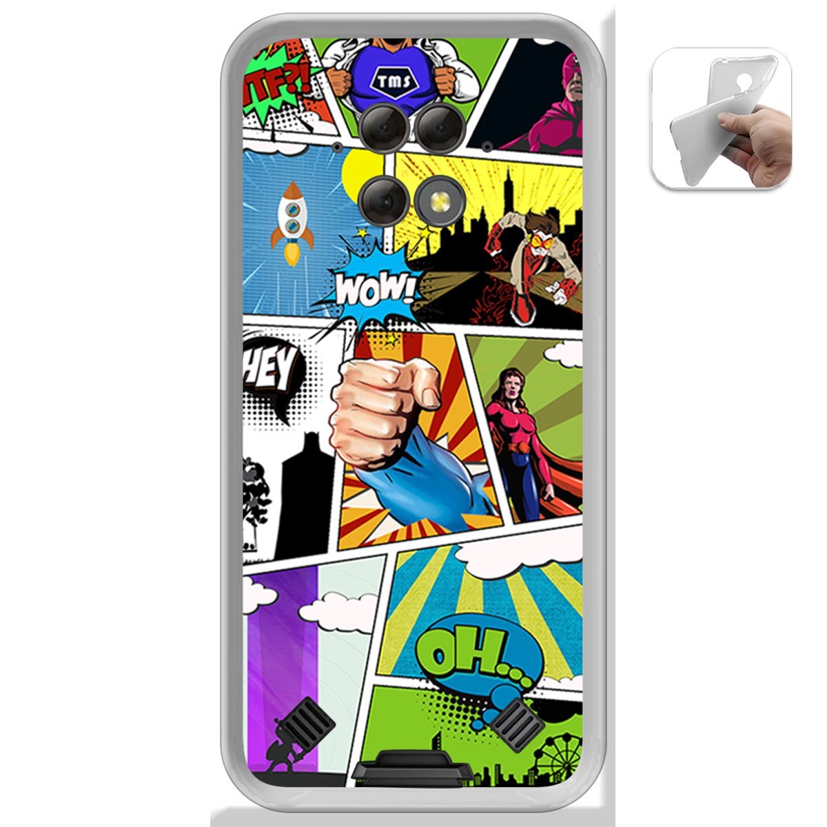 Funda Gel Tpu para Blackview BV9800 / BV9800 PRO diseño Comic Dibujos