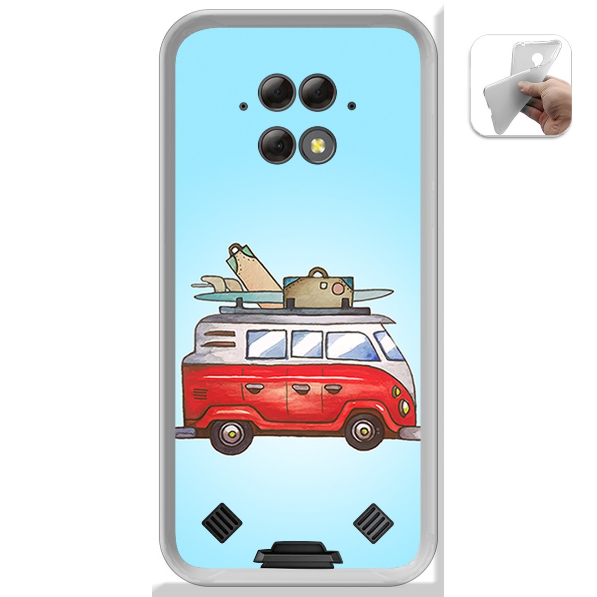 Funda Gel Tpu para Blackview BV9800 / BV9800 PRO diseño Furgoneta Dibujos