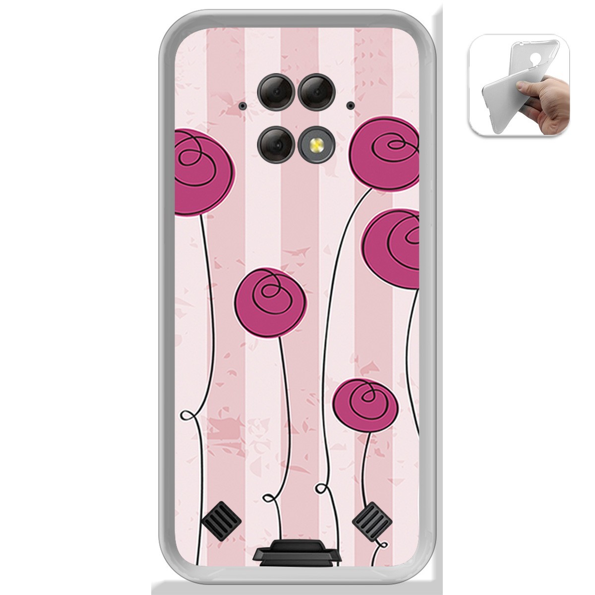 Funda Gel Tpu para Blackview BV9800 / BV9800 PRO diseño Flores Vintage Dibujos