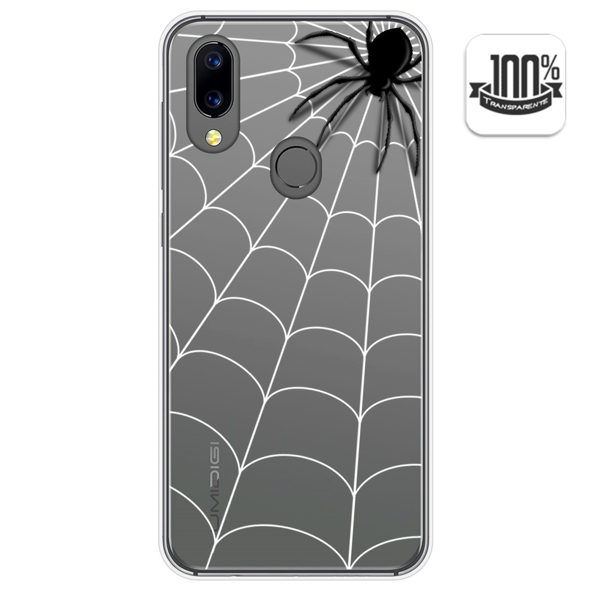 Funda Gel Transparente para Umidigi A3X diseño Araña Dibujos