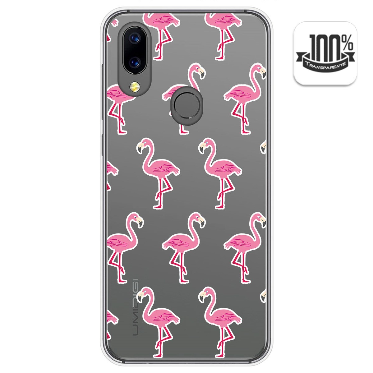 Funda Gel Transparente para Umidigi A3X diseño Flamenco Dibujos