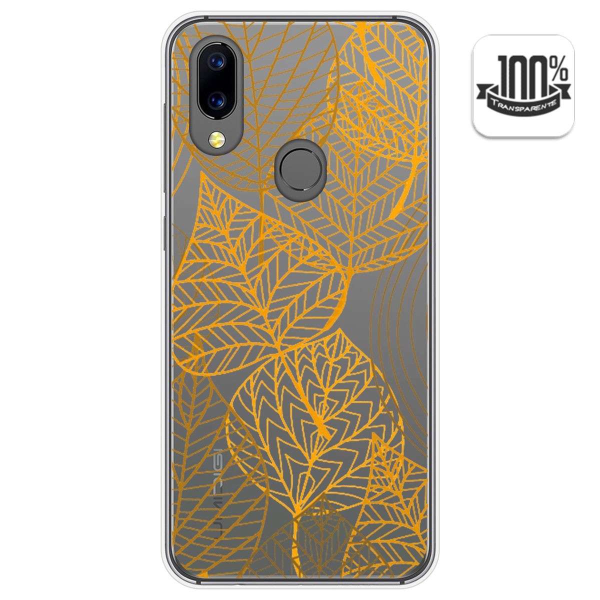 Funda Gel Transparente para Umidigi A3X diseño Hojas Dibujos