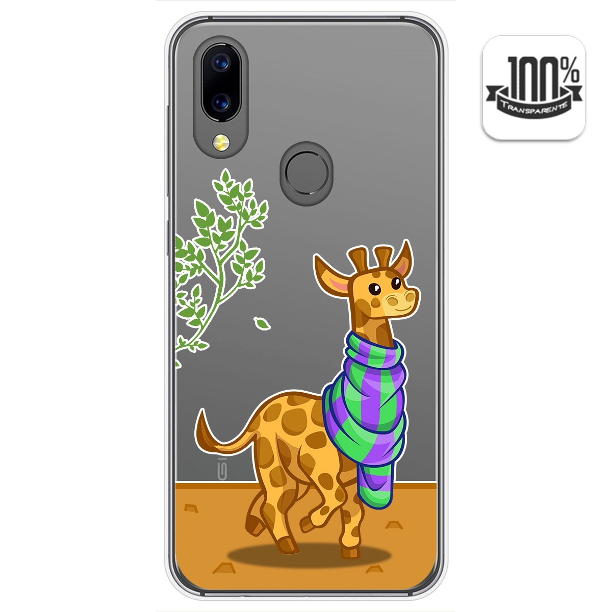 Funda Gel Transparente para Umidigi A3X diseño Jirafa Dibujos