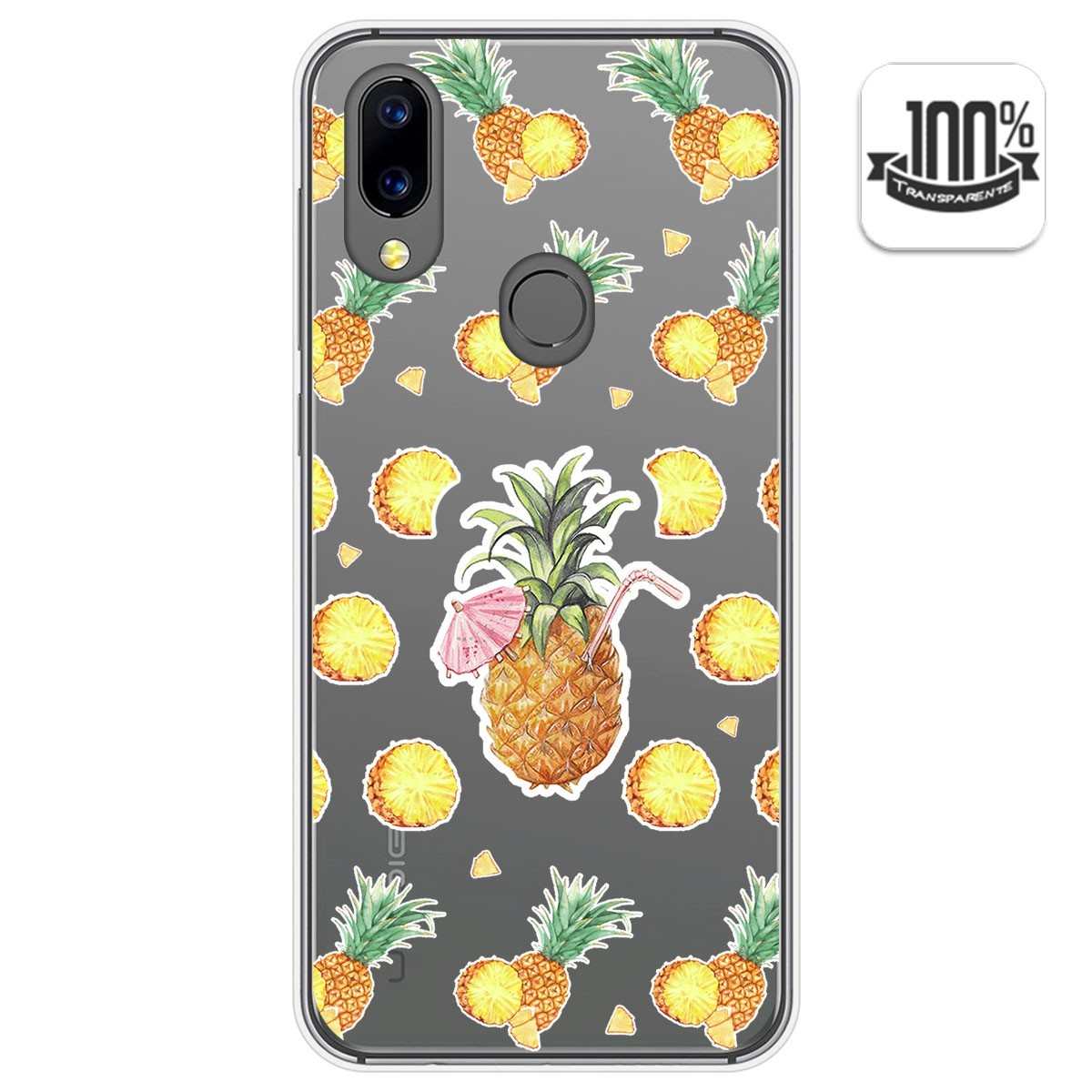 Funda Gel Transparente para Umidigi A3X diseño Piña Dibujos
