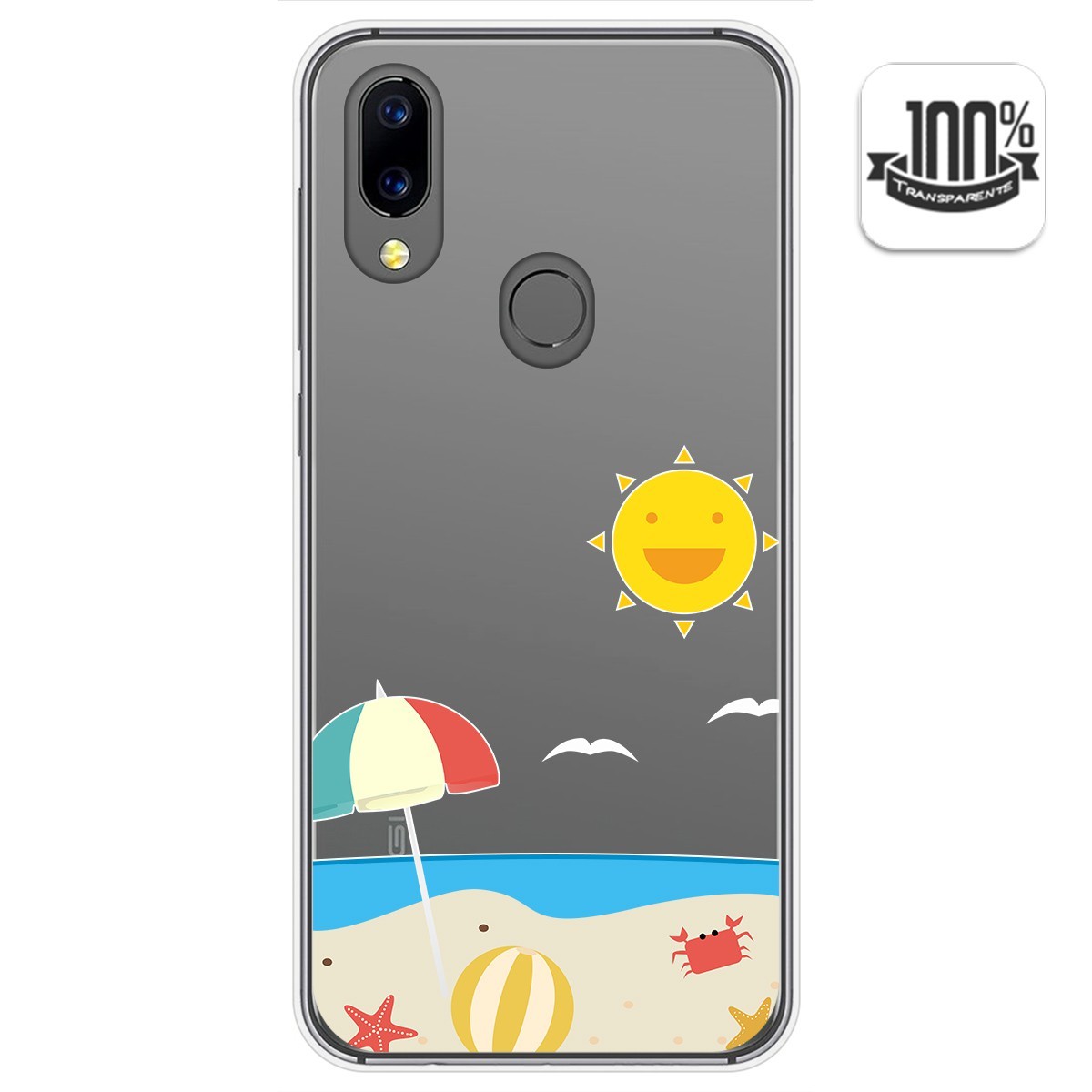 Funda Gel Transparente para Umidigi A3X diseño Playa Dibujos