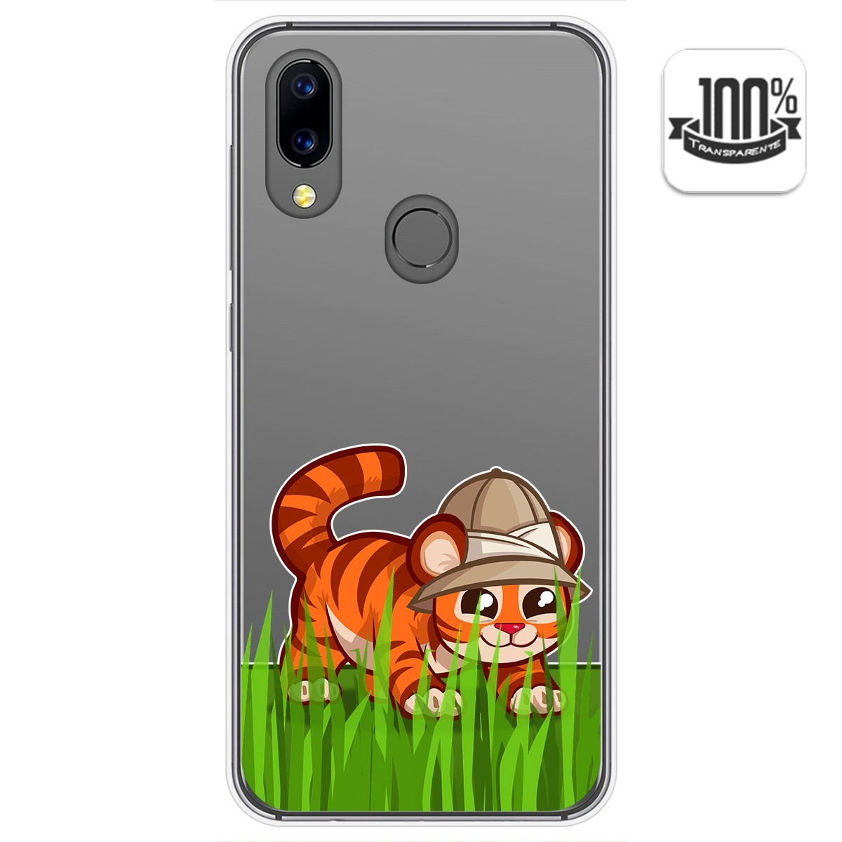 Funda Gel Transparente para Umidigi A3X diseño Tigre Dibujos