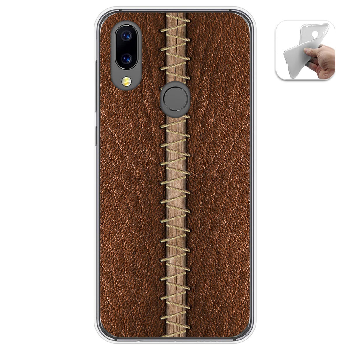 Funda Gel Tpu para Umidigi A3X diseño Cuero 01 Dibujos